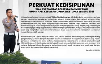 Wakasatlantas Polresta Banyuwangi Tekankan Disiplin Anggota Jelang Operasi Ketupat Semeru 2026