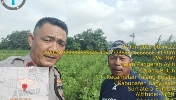 Bhabinkamtibmas Polsek Talang Kelapa Perkuat Edukasi Pemanfaatan Pekarangan untuk Ketahanan Pangan Keluarga