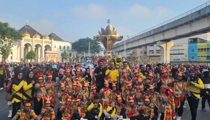 Tim Polisi Cilik Satlantas Polres Banyuasin Tampil Memukau pada Car Free Day Kota Palembang