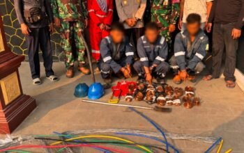 Polsek Banyuasin I Ungkap Pencurian Kabel Pertamina, Tiga Pelaku Diamankan