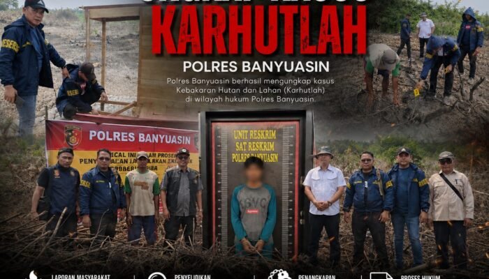 Pelaku pembakaran Lahan, Polisi Bertindak: Satu Warga Desa Kuala Puntian Diamankan Polres Banyuasin